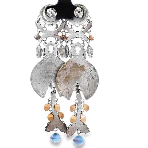 Ayala Bar Blue + Sliver Earrings - Picture 2 of 2